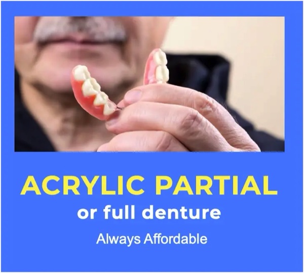 Acrylic partial or full denture
