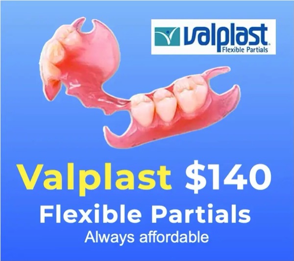 Valplast flexible partials, $140